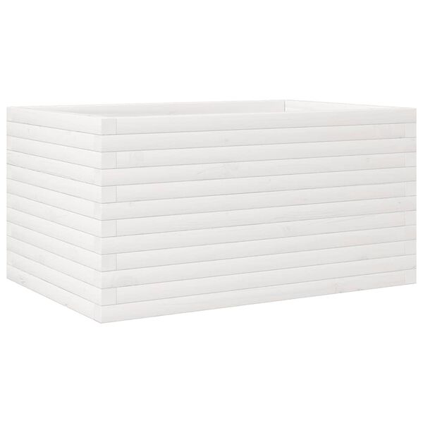 vidaXL Ζαρντινιέρα Κήπου Λευκή 90x60x45,5 εκ. από Μασίφ Ξύλο Πεύκου
