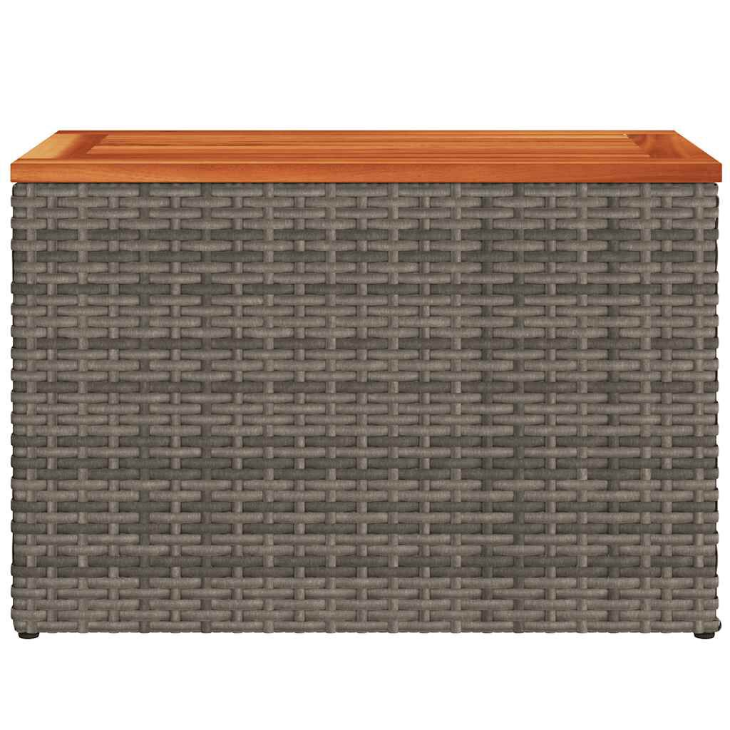 vidaXL Τραπεζάκια Κήπου 2 τεμ. Γκρι 55x34x37εκ. Συνθ.Ρατάν/Μασίφ Ξύλο