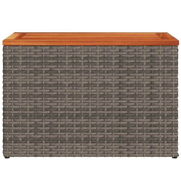 vidaXL Τραπεζάκια Κήπου 2 τεμ. Γκρι 55x34x37εκ. Συνθ.Ρατάν/Μασίφ Ξύλο