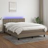 vidaXL &Kappa;&rho;&epsilon;&beta;ά&tau;&iota; Boxspring &mu;&epsilon; &Sigma;&tau;&rho;ώ&mu;&alpha; & LED Taupe 140x200 &epsilon;&kappa;. &Upsilon;&phi;&alpha;&sigma;&mu;ά&tau;&iota;&nu;&omicron;