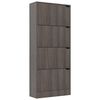 vidaXL Παπουτσοθήκη 4 Πόρτες Γκρι Sonoma Δρυς 59x24x136 εκ Επεξ. Ξύλο