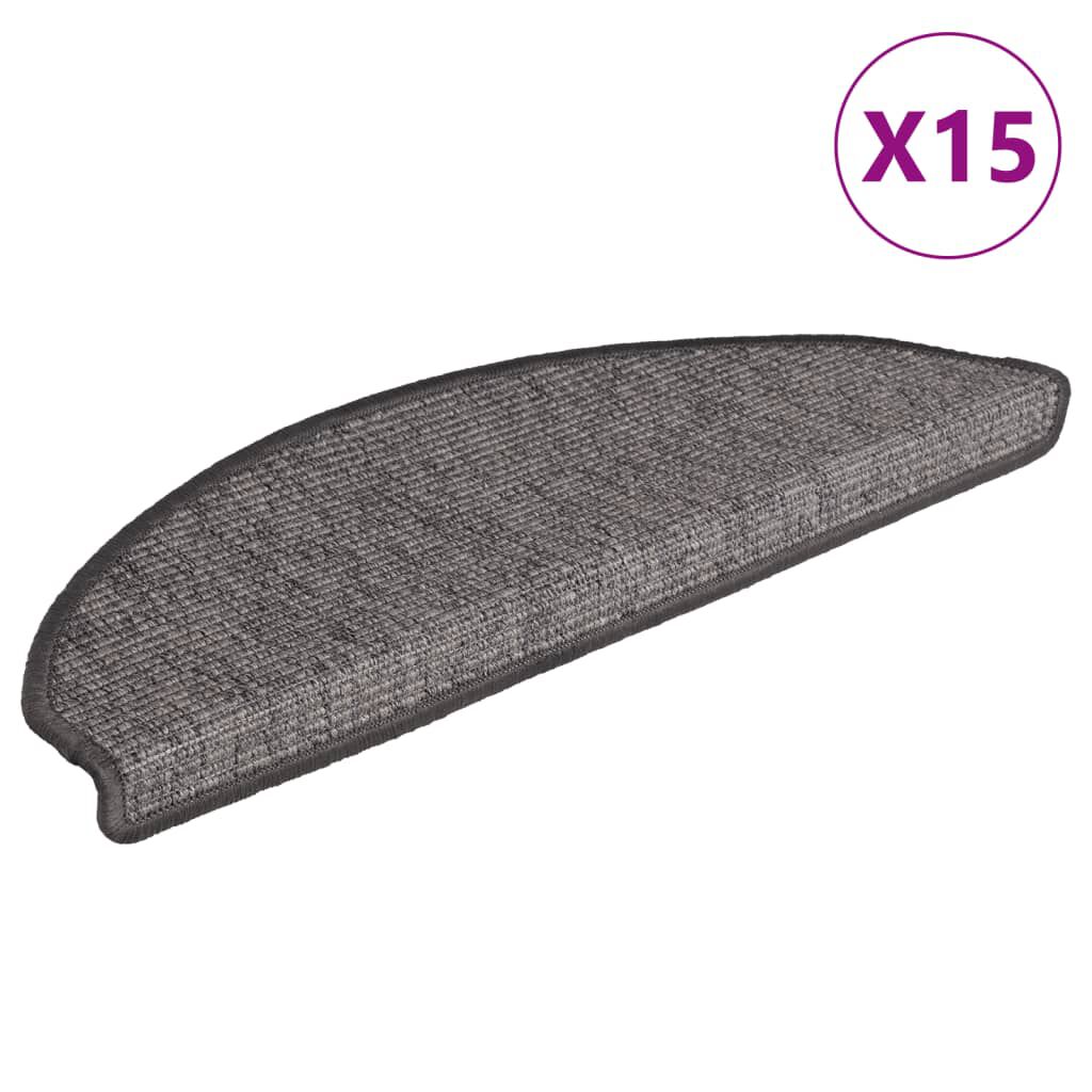 vidaXL Πατάκια Σκάλας Αυτοκόλλητα 15 τεμ. Γκρι & Μπεζ 65x21x4 εκ.