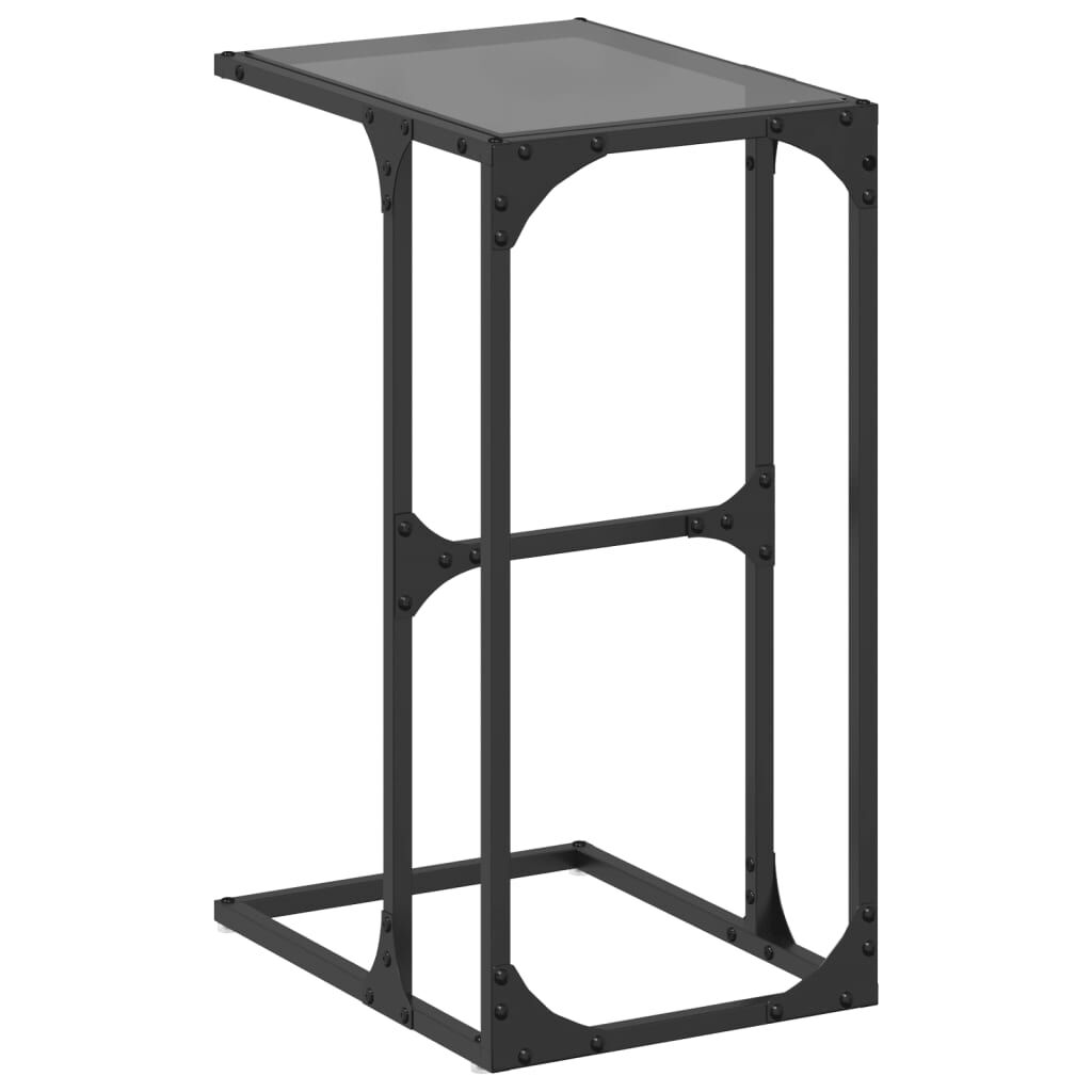 vidaXL Βοηθητικό Τραπέζι με Μαύρο Γυαλί 40x30x61,5 εκ. Ατσάλι