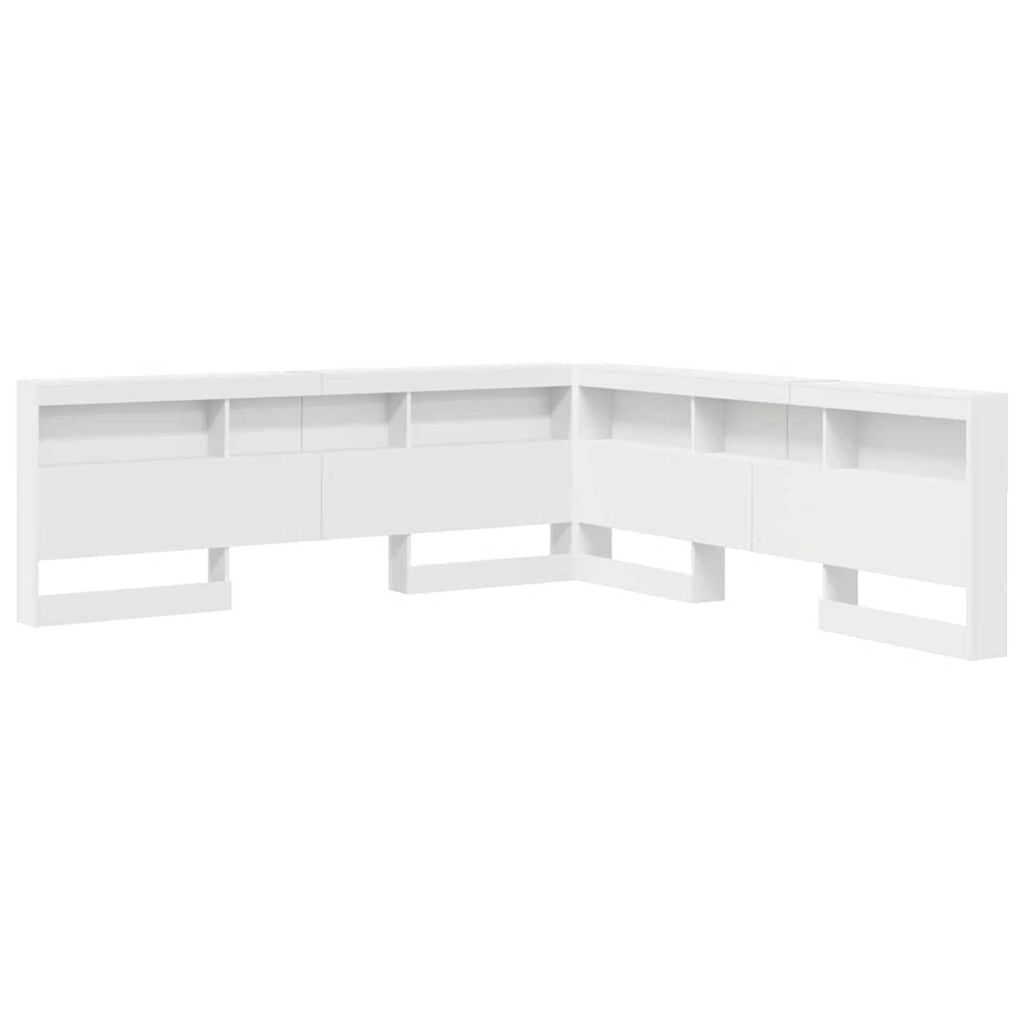 vidaXL Κεφαλάρι Αποθήκης με ράφι Λευκό 180 cm Επεξεργασμένο ξύλο