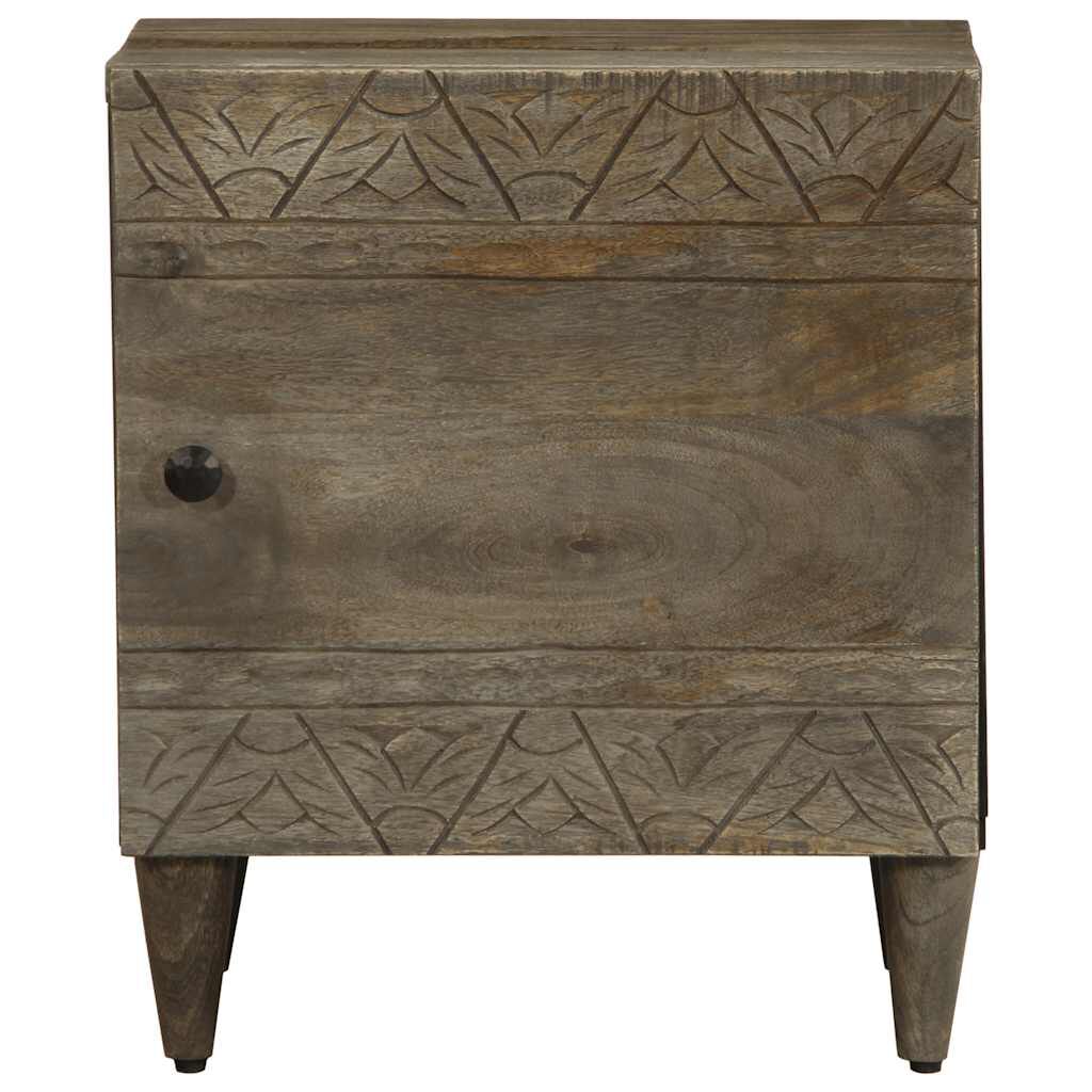 vidaXL Κομοδίνα 2 τεμάχια ανοιχτό γκρι 40x33x46 cm μασίφ ξύλο Mango