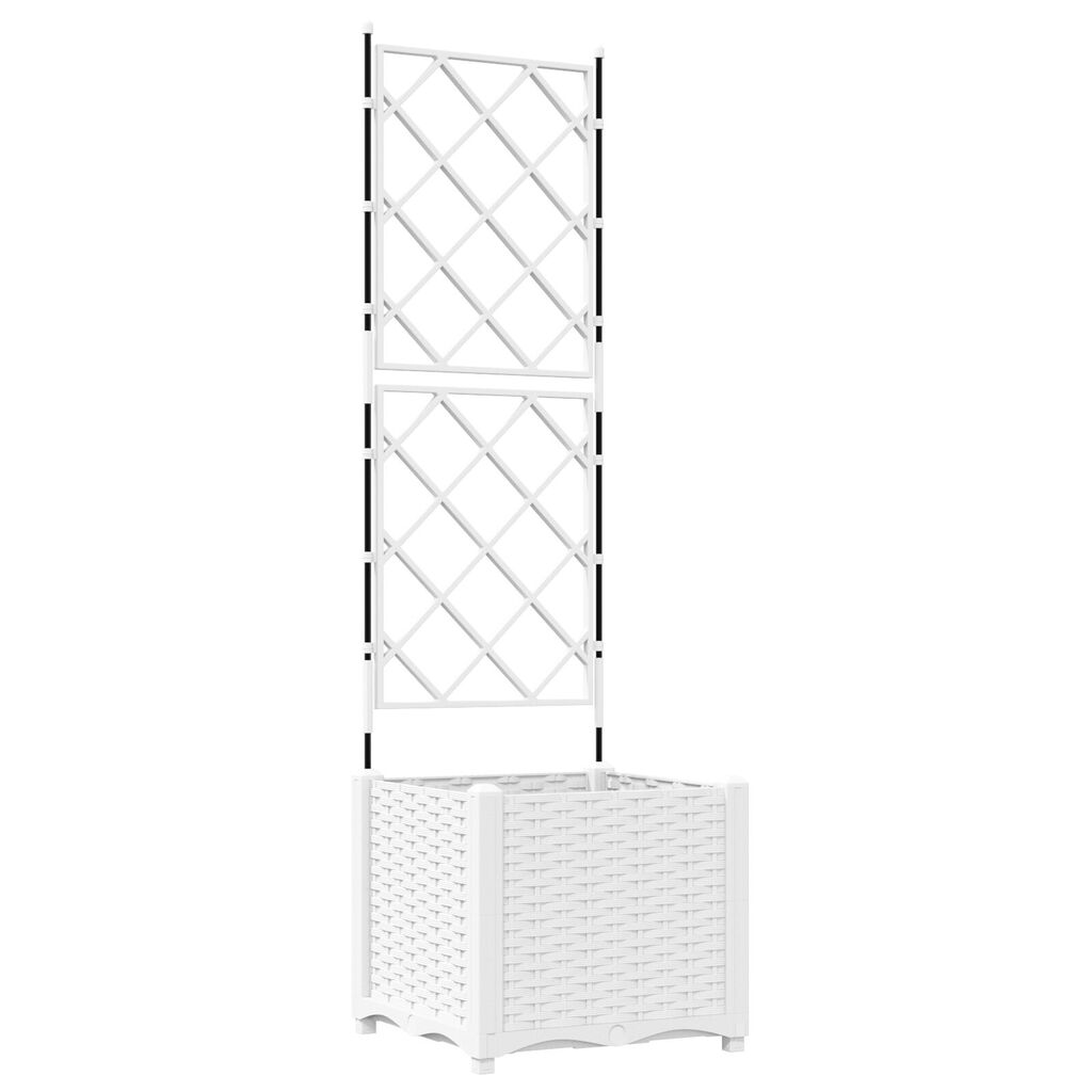 vidaXL Γλάστρα Κήπου με Πλέγμα Λευκή 40x40x143 εκ