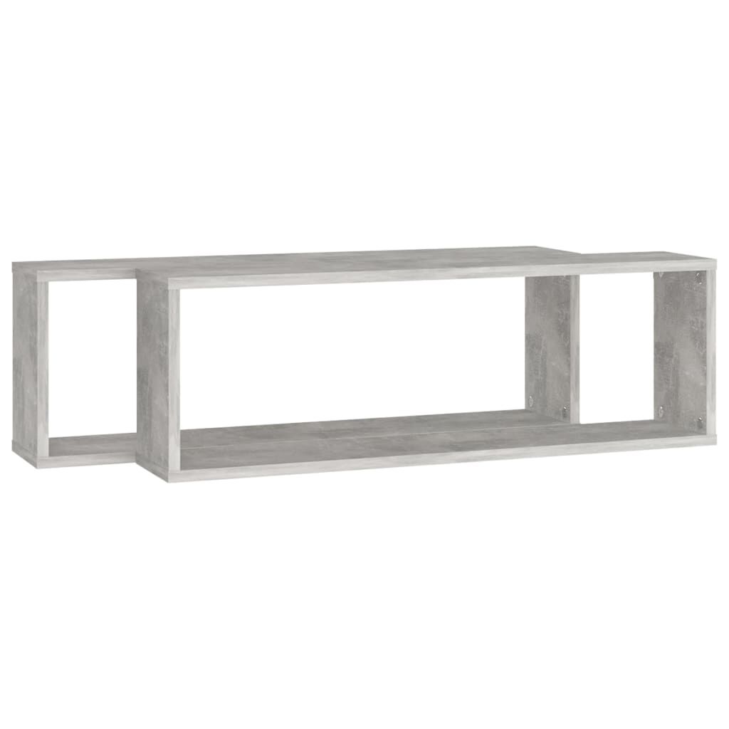 vidaXL Ράφια Κύβοι Τοίχου 2 τεμ. Γκρι Σκυρ. 80x15x26,5 εκ. Επεξ. Ξύλο