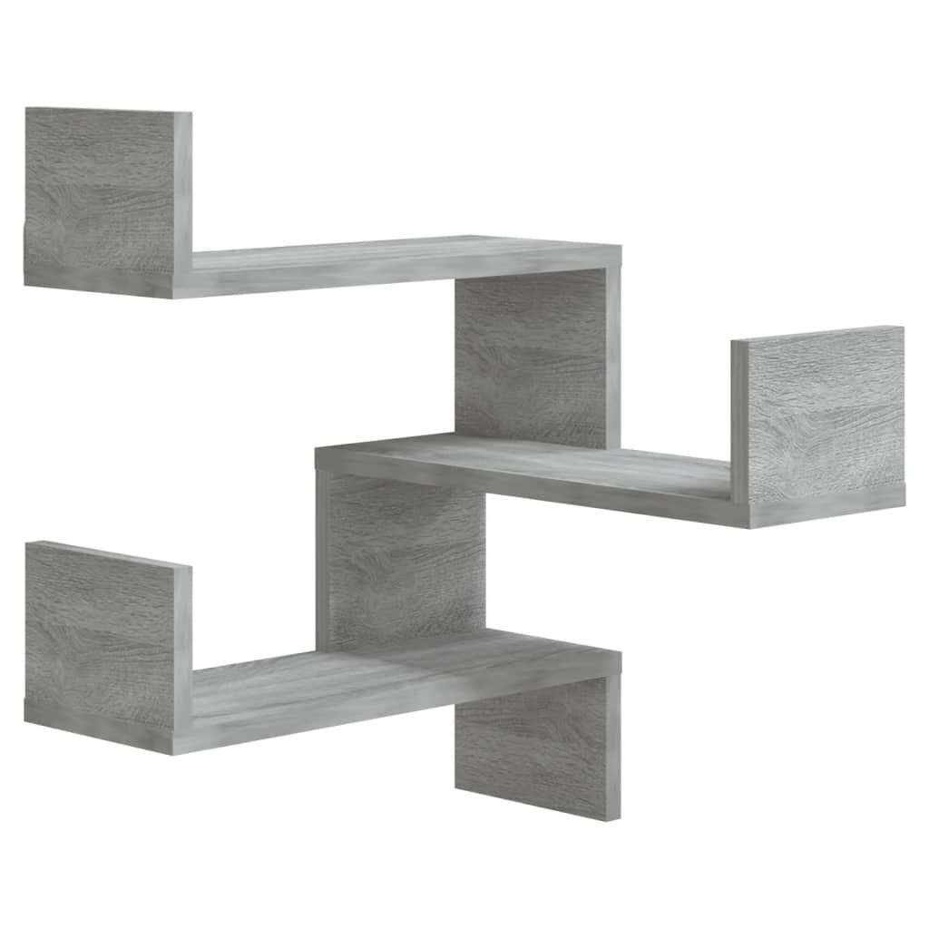 vidaXL Γωνιακή Ραφιέρα Τοίχου Γκρι Sonoma 40x40x50 εκ. Επεξεργ. Ξύλο