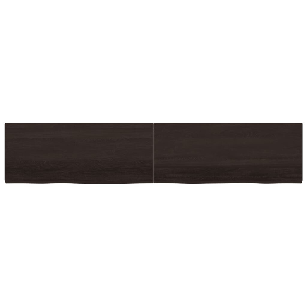 vidaXL Πάγκος Μπάνιου Σκούρο Καφέ 200x40x(2-4) εκ. Επεξεργ. Μασίφ Ξύλο
