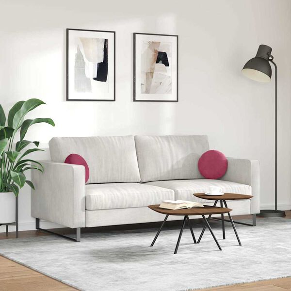 vidaXL Μαξιλάρια καθισμάτων 2 pcs Κόκκινο Ø 40 x 13 εκ. Βελούδο