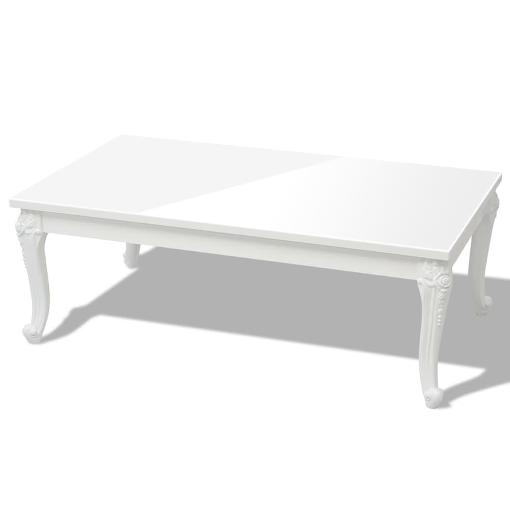 vidaXL Τραπεζάκι Σαλονιού Γυαλιστερό Λευκό 115 x 65 x 42 εκ.