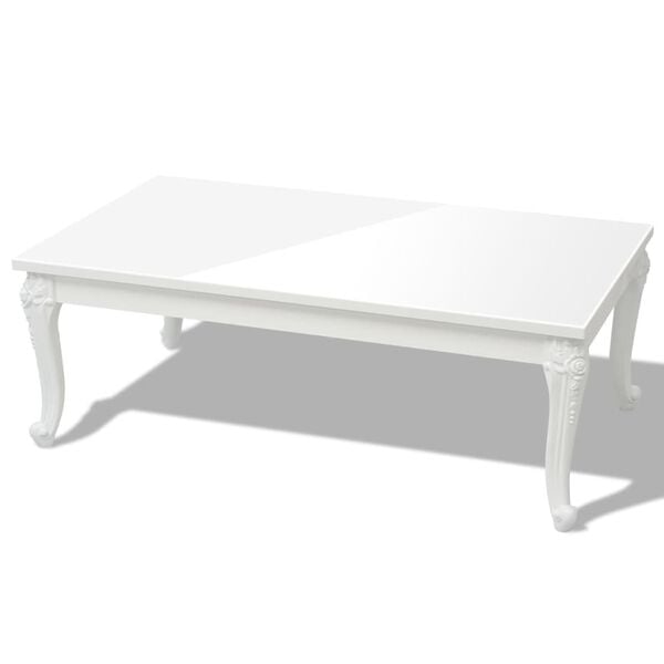 vidaXL Τραπεζάκι Σαλονιού Γυαλιστερό Λευκό 115 x 65 x 42 εκ.