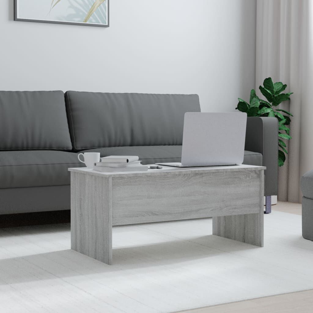 vidaXL Τραπεζάκι Σαλονιού ΓκριSonoma102x50,5x46,5εκ.Επεξεργασμένο Ξύλο
