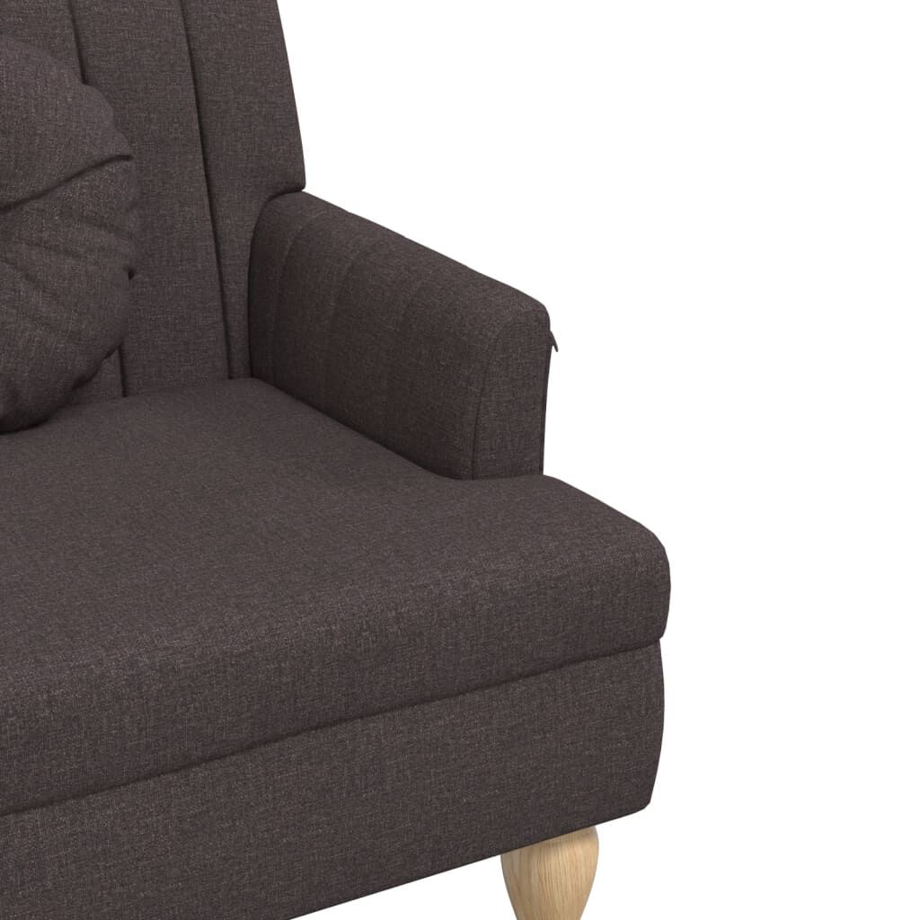 vidaXL Παγκάκι Σκούρο Καφέ 113x64,5x75,5 εκ. Υφασμάτινο με Μαξιλάρια
