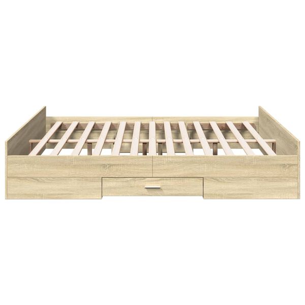 vidaXL Πλαίσιο Κρεβατιού με συρτάρια Sonoma Δρυς 180x200εκ. Επεξ. Ξύλο