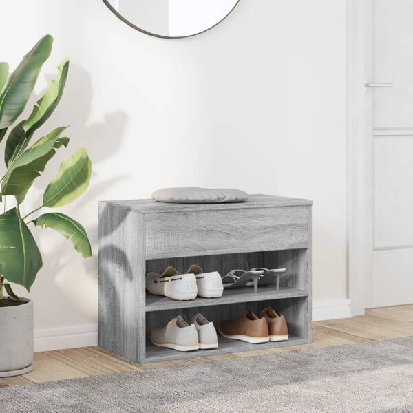 vidaXL Παπουτσοθήκη Γκρι Sonoma 60x30x45 εκ. από Επεξεργασμένο Ξύλο