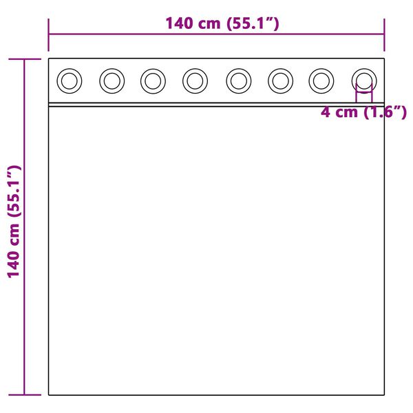 vidaXL Κουρτίνες με κουρτίνες 2 pcs Μπεζ 140 x 140 cm Πολυεστέρας
