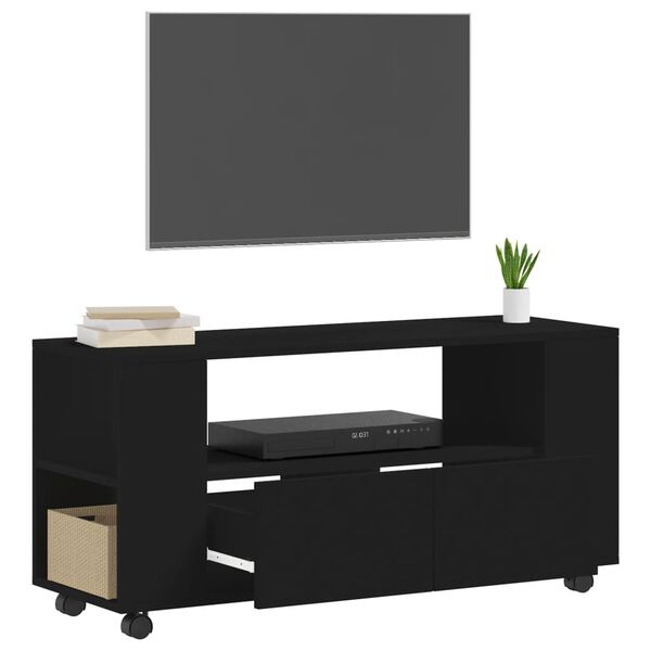 vidaXL Έπιπλο Τηλεόρασης Μαύρο 102x34,5x43 εκ. Επεξεργασμένο Ξύλο