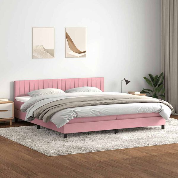 vidaXL &Kappa;&rho;&epsilon;&beta;ά&tau;&iota; Boxspring &mu;&epsilon; &Sigma;&tau;&rho;ώ&mu;&alpha; &Rho;&omicron;&zeta; 180x210 &epsilon;&kappa;. &Beta;&epsilon;&lambda;&omicron;ύ&delta;&iota;&nu;&omicron;