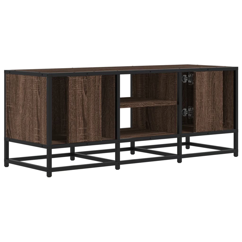 vidaXL Έπιπλο Τηλεόρασης Καφέ Δρυς 100x35x41 εκ Επεξ. Ξύλο/Μέταλλο