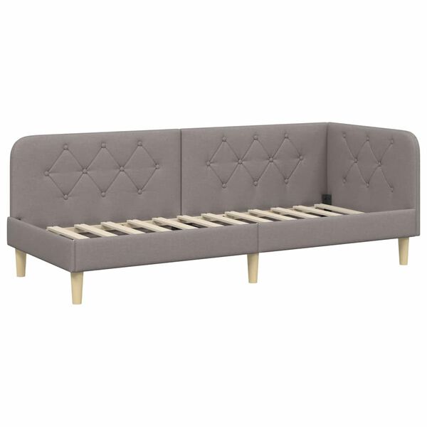 vidaXL Κρεβάτι Γωνίας με κεφαλάρι Taupe 80 x 200 cm ύφασμα