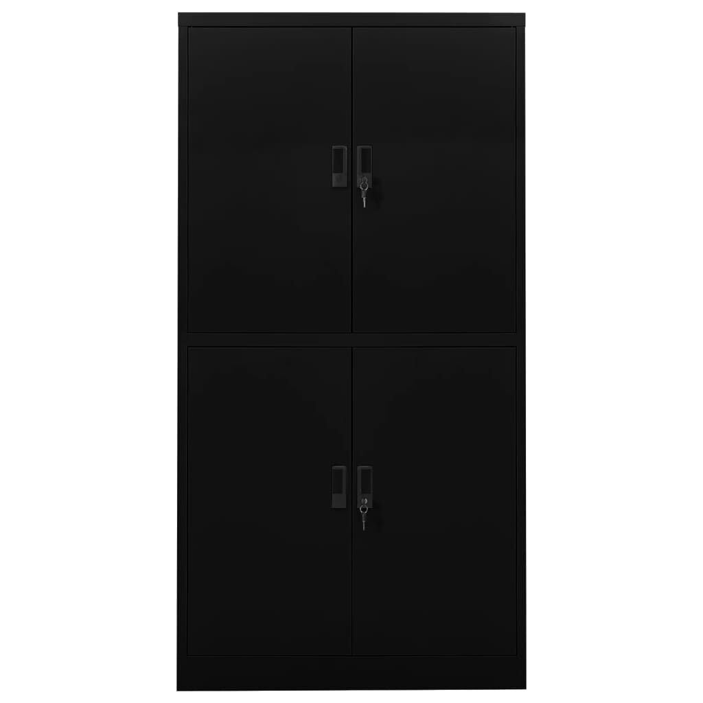 vidaXL Ντουλάπα Γραφείου Μαύρη 90 x 40 x 180 εκ. Ατσάλινη