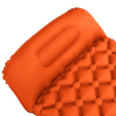 vidaXL Στρώμα Φουσκωτό Πορτοκαλί 58 x 190 εκ. με Μαξιλάρι