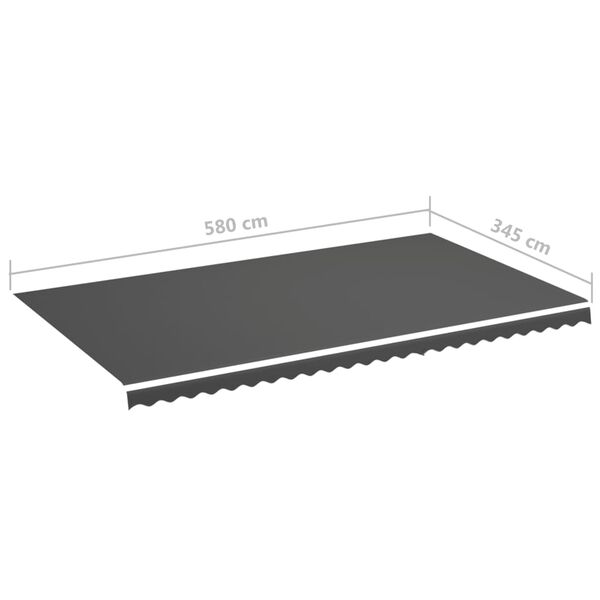 vidaXL Τεντόπανο Ανταλλακτικό Ανθρακί 6 x 3,5 μ.
