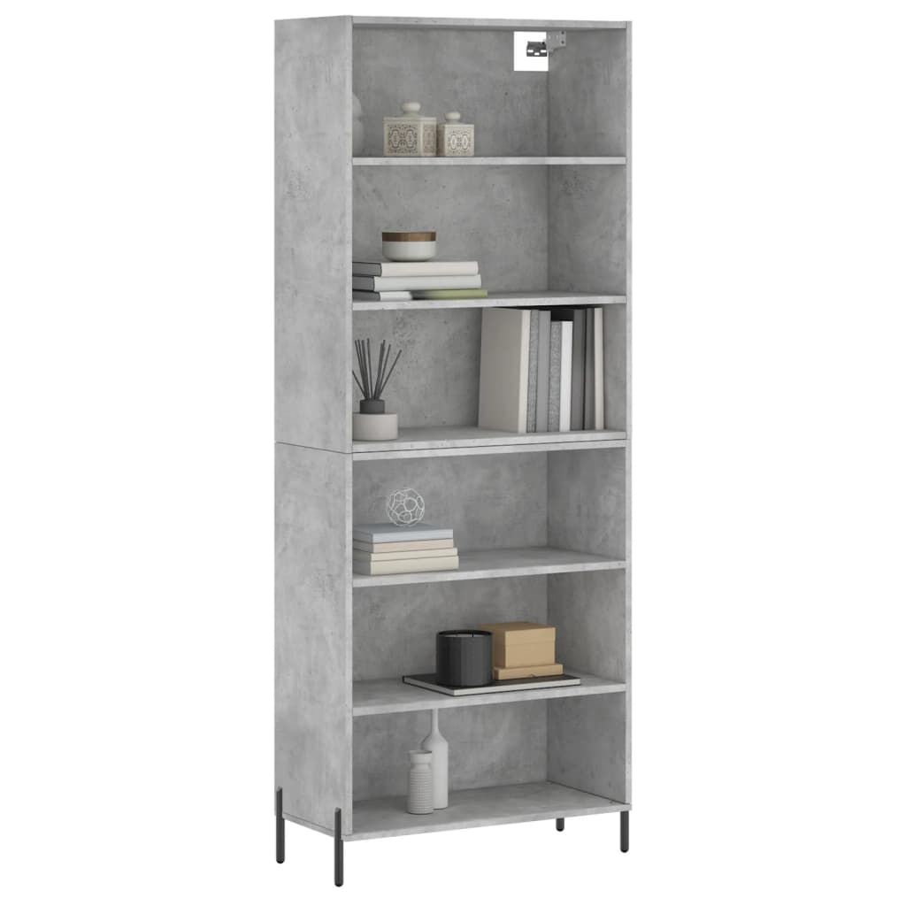vidaXL Ντουλάπι Γκρι Σκυροδέματος 69,5x32,5x180 εκ. Επεξεργασμένο Ξύλο