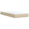 vidaXL Κρεβάτι Boxspring με Στρώμα Κρεμ 100 x 200 εκ. Υφασμάτινο