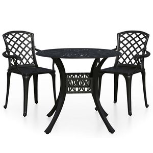 vidaXL &Sigma;&epsilon;&tau; &Epsilon;&pi;ί&pi;&lambda;&omega;&nu; Bistro 3 &Tau;&epsilon;&mu;&alpha;&chi;ί&omega;&nu; &Mu;&alpha;ύ&rho;&omicron; &alpha;&pi;ό &Chi;&upsilon;&tau;ό &Alpha;&lambda;&omicron;&upsilon;&mu;ί&nu;&iota;&omicron;