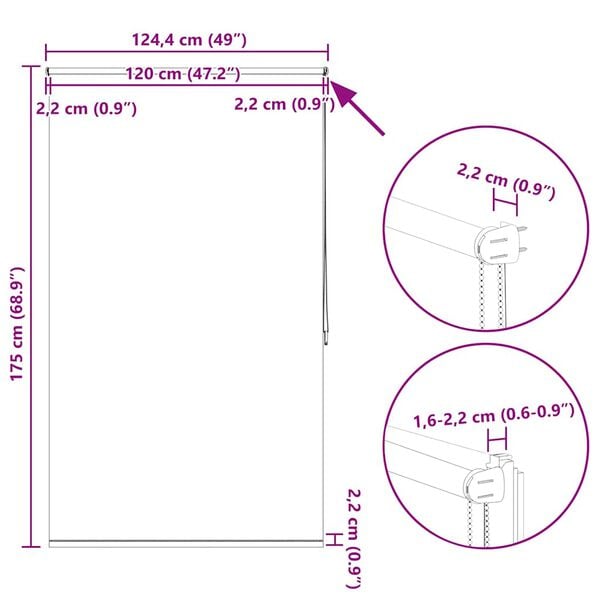 Ρόλερ Σκίασης Blackout Γαλάζιο 120 x 175 cm