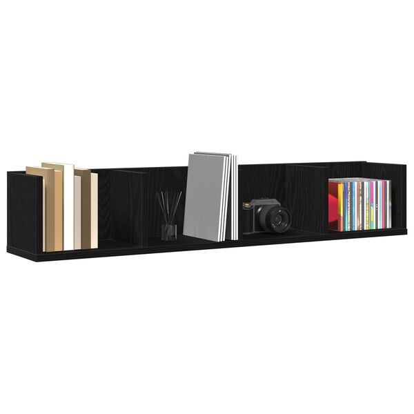 vidaXL Ράφι Τοίχου CD Μαύρος Δρυς 100x18x18 εκ Επεξεργασμένο Ξύλο