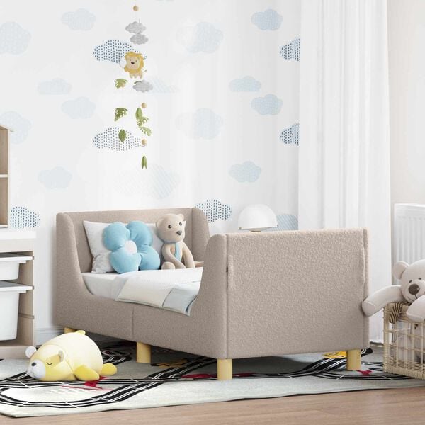 vidaXL Κρεβατική βάση για παιδιά με προσκέφαλο Ανοιχτό γκρι