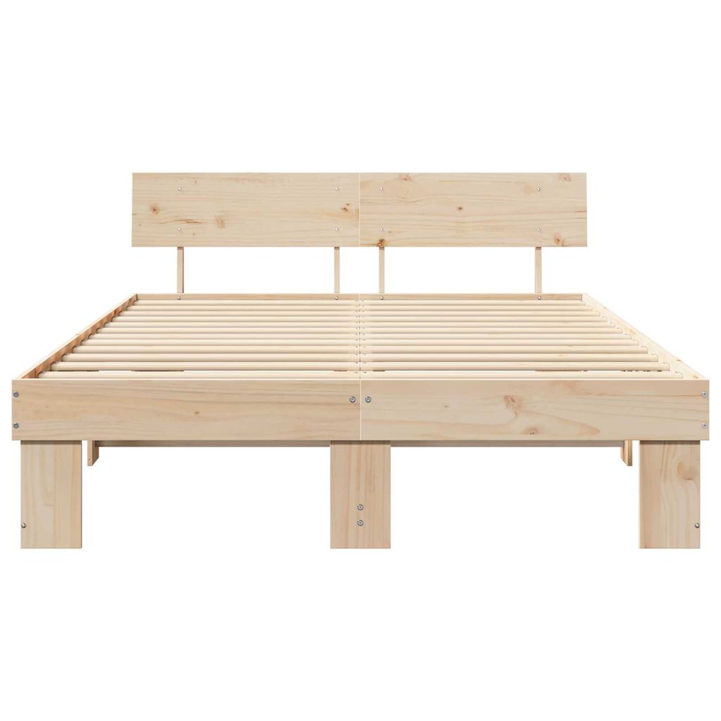 vidaXL Σκελετός Κρεβατιού Καφέ 150 x 200 cm Συμπαγές ξύλο πεύκου