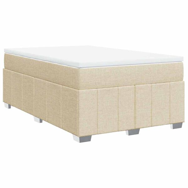 vidaXL &Kappa;&rho;&epsilon;&beta;ά&tau;&iota; Boxspring &mu;&epsilon; &Sigma;&tau;&rho;ώ&mu;&alpha; &Kappa;&rho;&epsilon;&mu; 120x200 &epsilon;&kappa;. &Upsilon;&phi;&alpha;&sigma;&mu;ά&tau;&iota;&nu;&omicron;