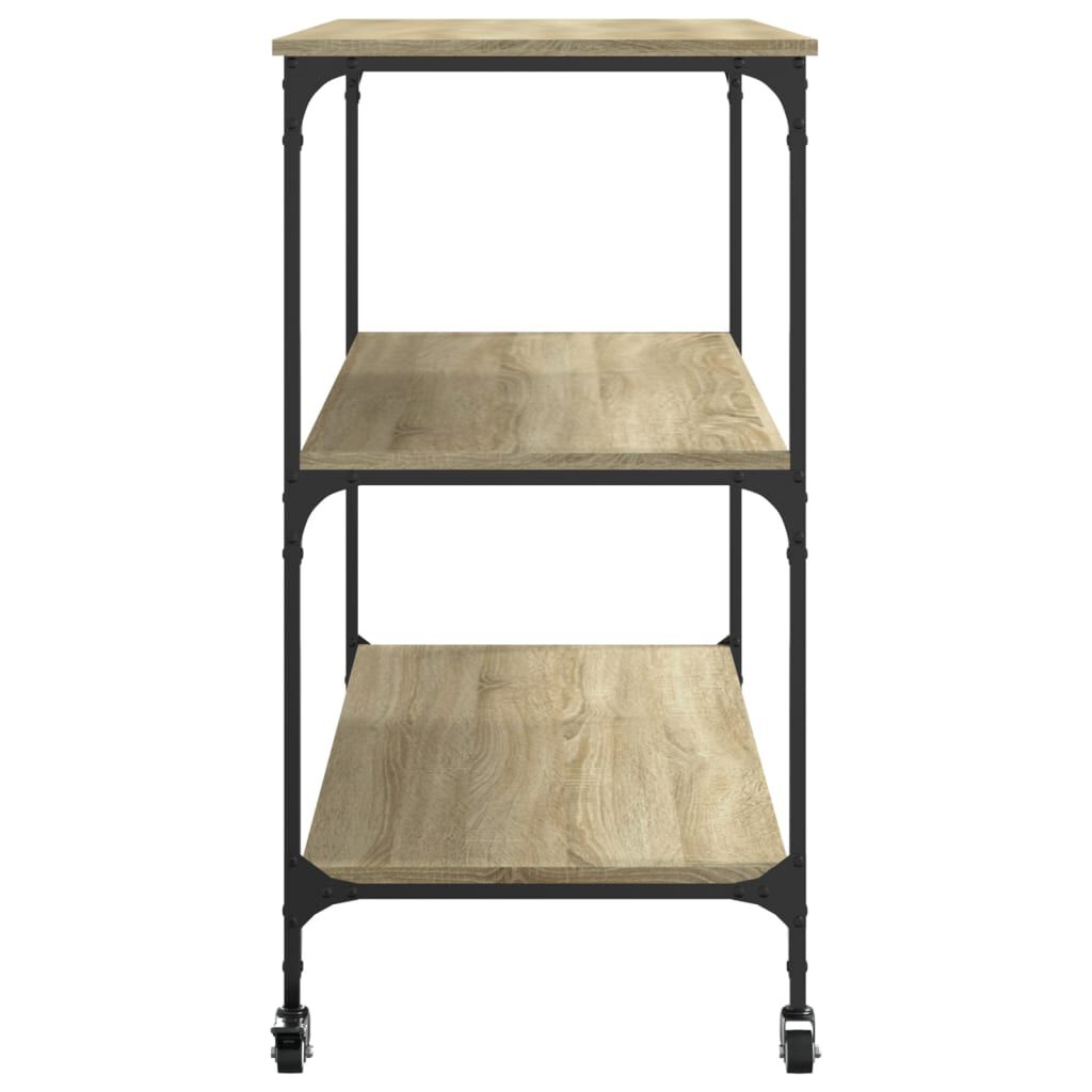 vidaXL Τρόλεϊ Κουζίνας Sonoma Δρυς 102x50x95 εκ. Επεξεργασμένο Ξύλο