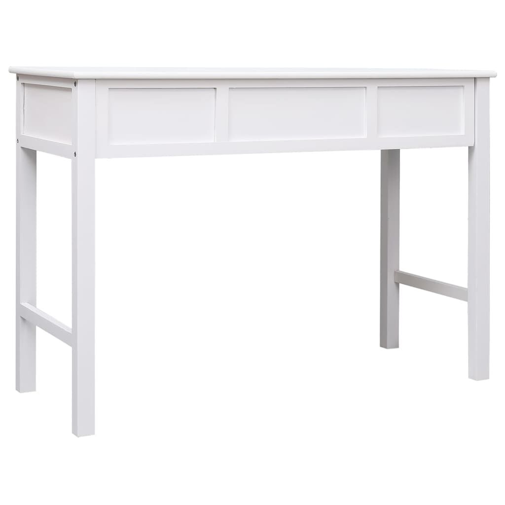 vidaXL Γραφείο Λευκό 108 x 45 x 76 εκ. από Μασίφ Ξύλο Παυλώνιας