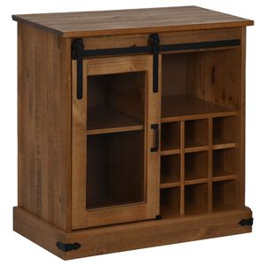vidaXL Sideboard HALDEN με συρόμενη πόρτα 80x40x80 cm μασίφ ξύλο