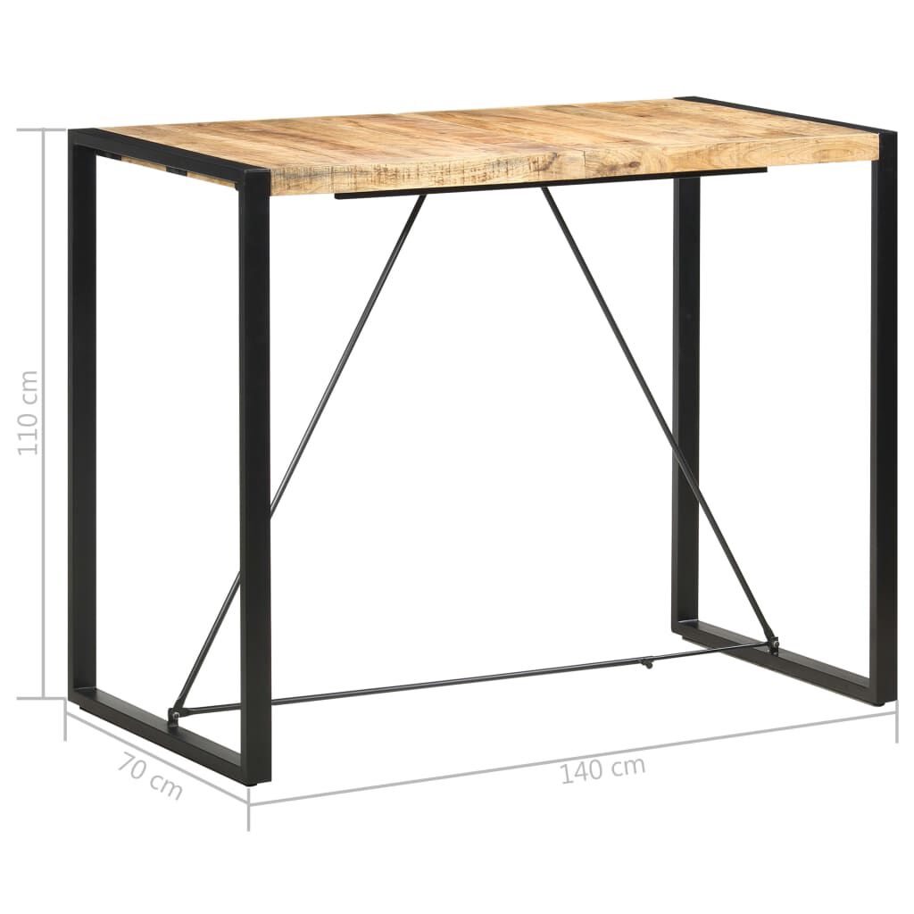 vidaXL Τραπέζι Μπαρ 140 x 70 x 110 εκ. από Μασίφ Ξύλο Μάνγκο