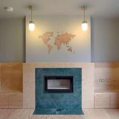 MiMi Innovations Παγκόσμιος Χάρτης Luxury Καφέ 90 x 54 εκ. Ξύλινος
