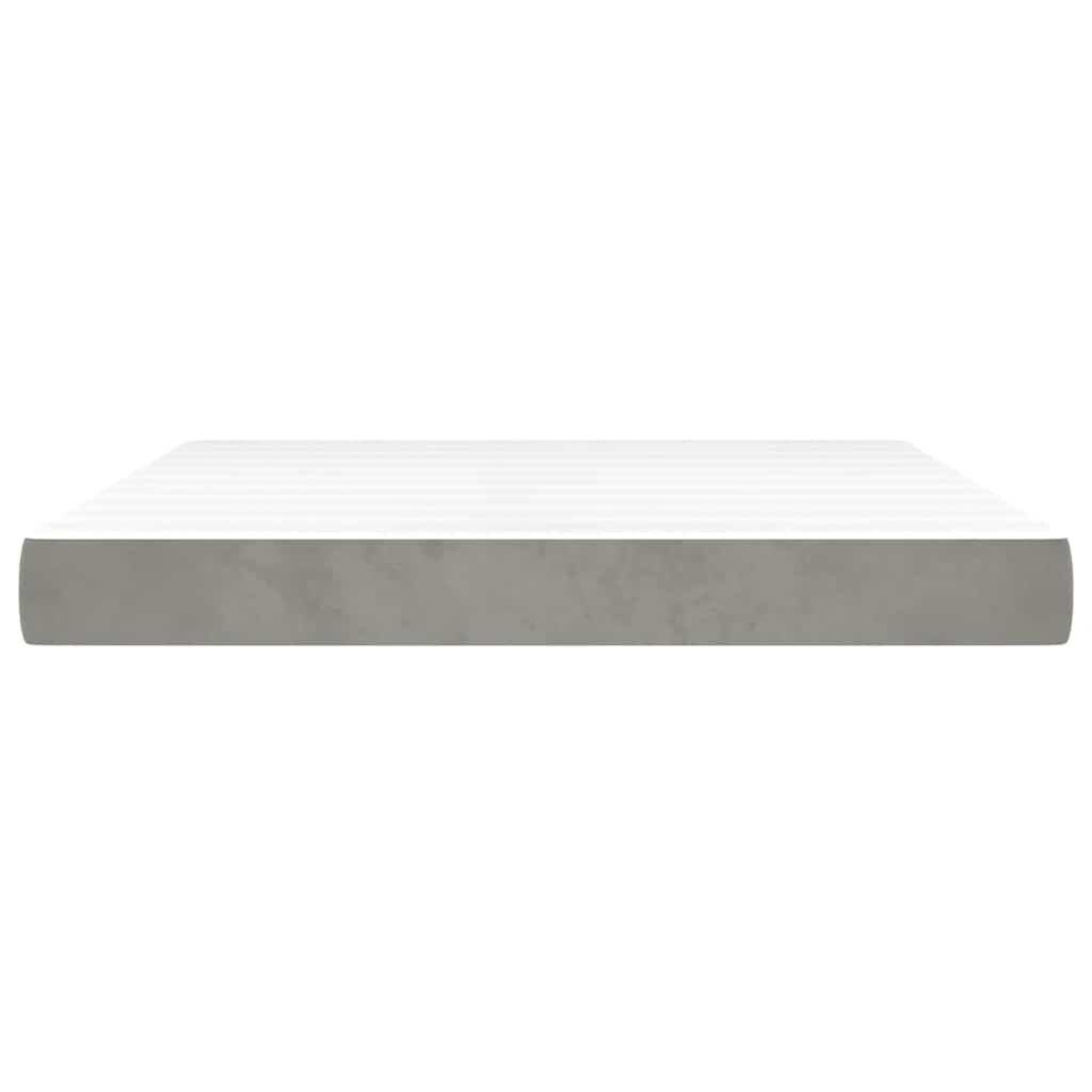 vidaXL Στρώμα με Pocket Springs Ανοιχτό Γκρι 160x220x20 εκ. Βελούδινο