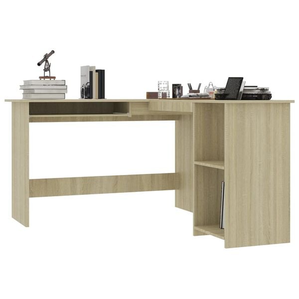 vidaXL Γραφείο Γωνιακό Sonoma Δρυς 120 x 140 x 75 εκ. από Επεξ. Ξύλο