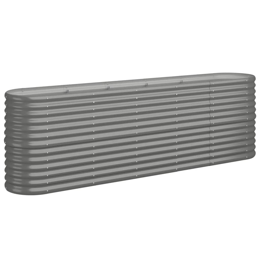 vidaXL Ζαρντινιέρα Γκρι 224x40x68 εκ. Ατσάλι με Ηλεκτρ. Βαφή Πούδρας