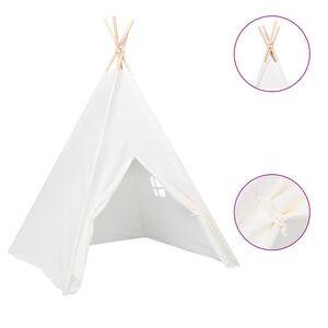 vidaXL Σκηνή Teepee Παιδική Λευκή 120x120x150 εκ. Peach Skin με Σάκο
