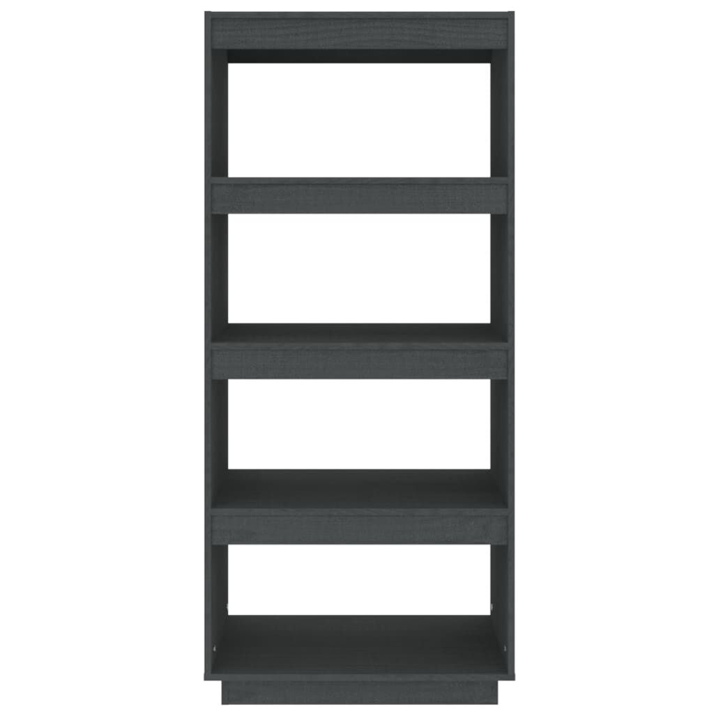 vidaXL Βιβλιοθήκη/Διαχωριστικό Χώρου Γκρι 60x35x135 εκ. Μασίφ Πεύκο
