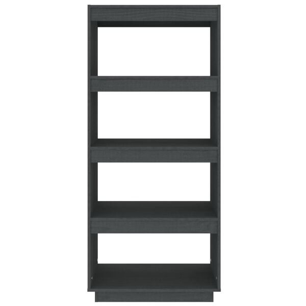 vidaXL Βιβλιοθήκη/Διαχωριστικό Χώρου Γκρι 60x35x135 εκ. Μασίφ Πεύκο