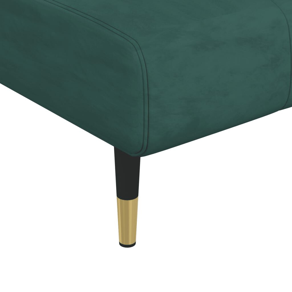 vidaXL Καναπές Κρεβάτι Γωνιακός Σκ. Πράσινο 275x140x70 εκ. Βελούδινος
