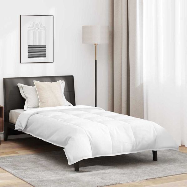 vidaXL Σετ Κουβέρτας με μαξιλάρι 2 pcs Λευκό 135 x 200 cm Πούπουλο