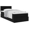 vidaXL Οθωμανικό κρεβάτι με στρώμα Μαύρο 90x200cm Velvet